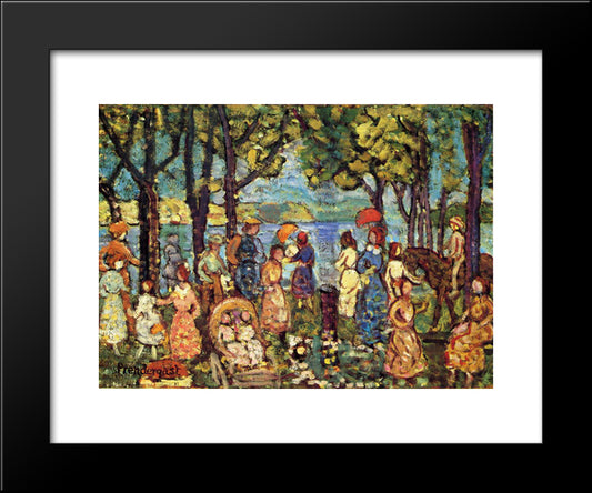 Summer, New England 20x24 Black Modern Wood Framed Art Print Poster by Prendergast, Maurice