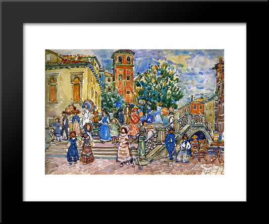 Venice 20x24 Black Modern Wood Framed Art Print Poster by Prendergast, Maurice