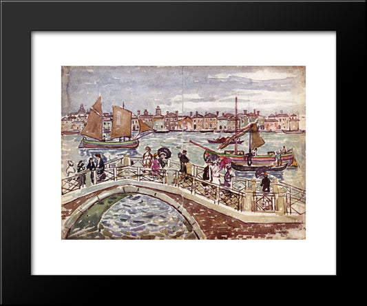 View Of Venice (Also Known As Giudecca From The Zattere) 20x24 Black Modern Wood Framed Art Print Poster by Prendergast, Maurice