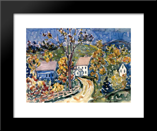 Country Road, New Hampshire 20x24 Black Modern Wood Framed Art Print Poster by Prendergast, Maurice