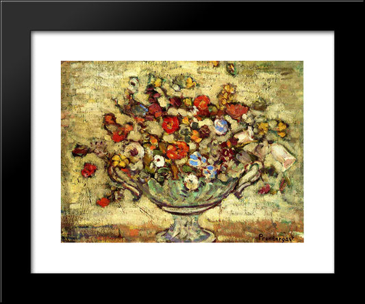 Floral Still Life 20x24 Black Modern Wood Framed Art Print Poster by Prendergast, Maurice