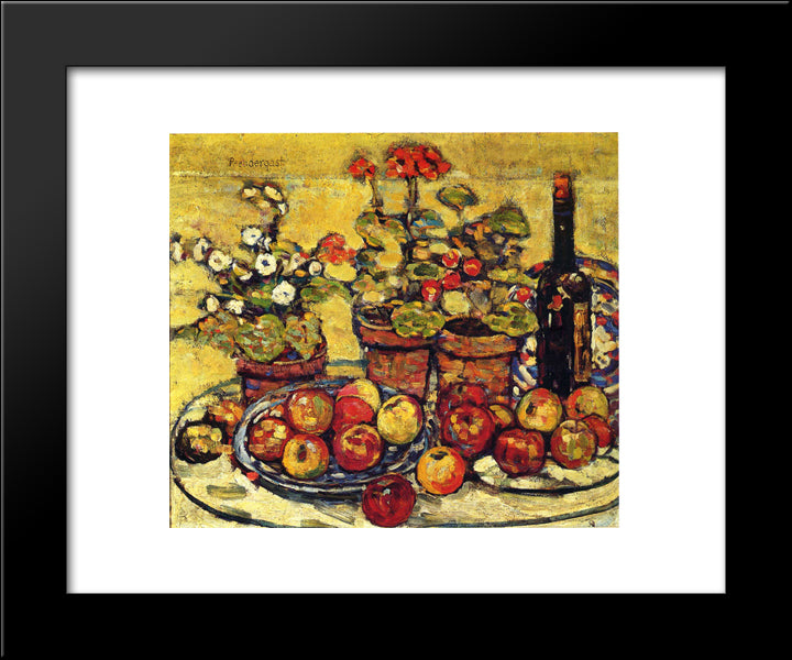 Fruit And Flowers 20x24 Black Modern Wood Framed Art Print Poster by Prendergast, Maurice