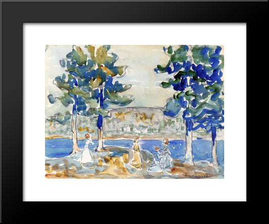 Lake, New Hampshire 20x24 Black Modern Wood Framed Art Print Poster by Prendergast, Maurice