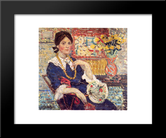 Le Rouge Portrait Of Miss Edith King 20x24 Black Modern Wood Framed Art Print Poster by Prendergast, Maurice