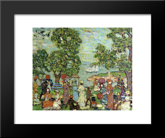 Park Scene Nebay 20x24 Black Modern Wood Framed Art Print Poster by Prendergast, Maurice