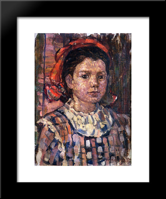 Portrait Of A Young Girl 20x24 Black Modern Wood Framed Art Print Poster by Prendergast, Maurice