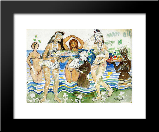 Sea Maidens 20x24 Black Modern Wood Framed Art Print Poster by Prendergast, Maurice