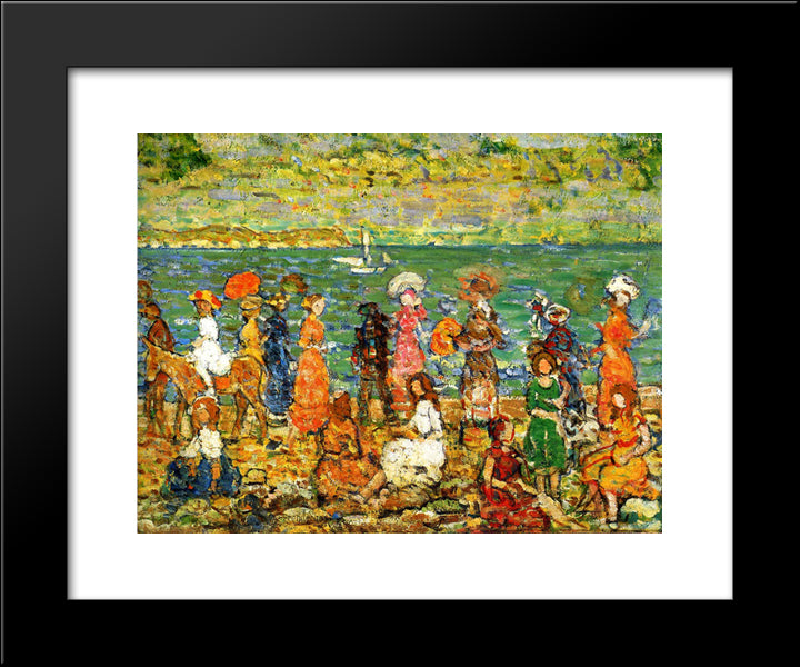 Seashore 20x24 Black Modern Wood Framed Art Print Poster by Prendergast, Maurice