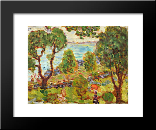 Seashore 20x24 Black Modern Wood Framed Art Print Poster by Prendergast, Maurice