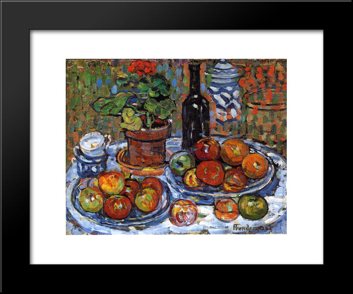 Still Life 20x24 Black Modern Wood Framed Art Print Poster by Prendergast, Maurice