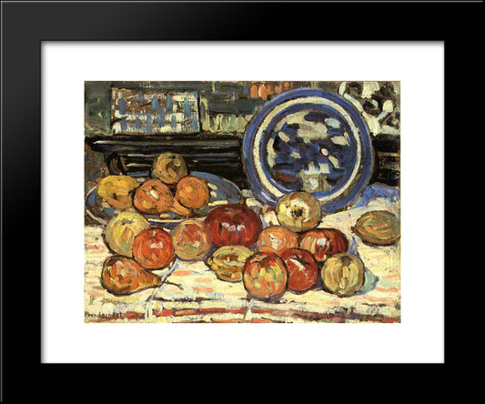 Still Life With Apples 20x24 Black Modern Wood Framed Art Print Poster by Prendergast, Maurice