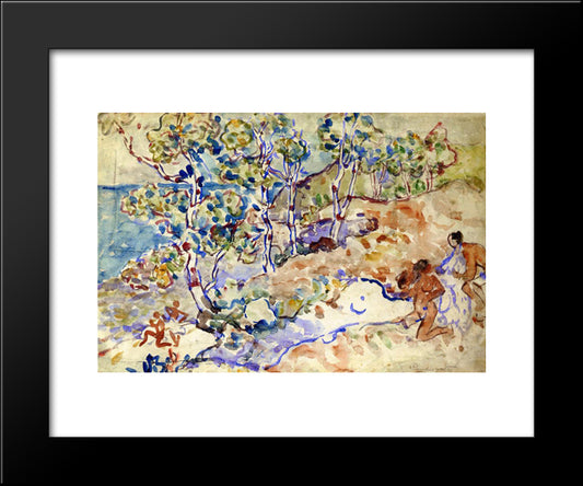 Summer Outing 20x24 Black Modern Wood Framed Art Print Poster by Prendergast, Maurice