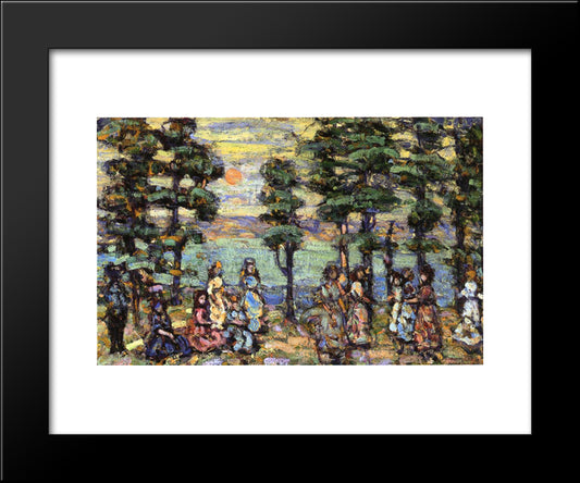 The Park At Sunset 20x24 Black Modern Wood Framed Art Print Poster by Prendergast, Maurice