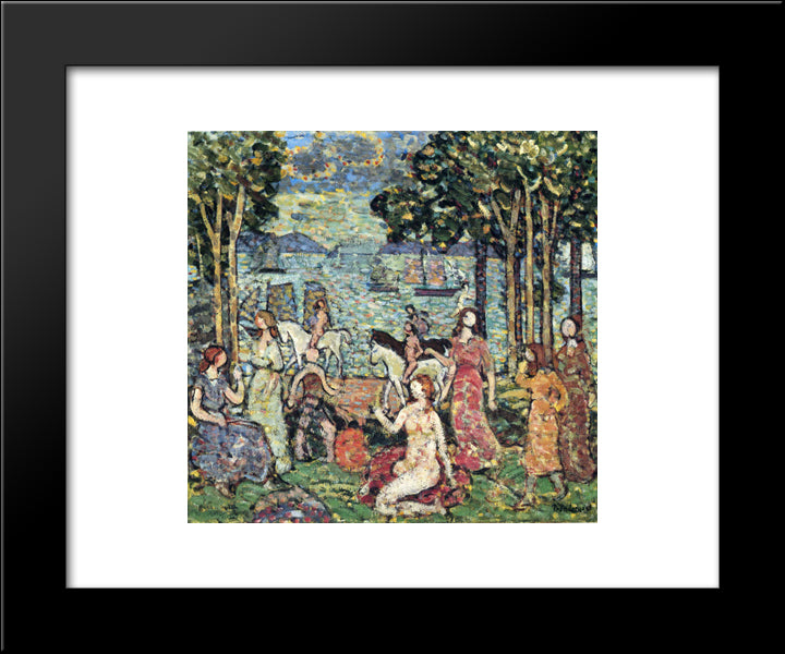 The Promenade 20x24 Black Modern Wood Framed Art Print Poster by Prendergast, Maurice