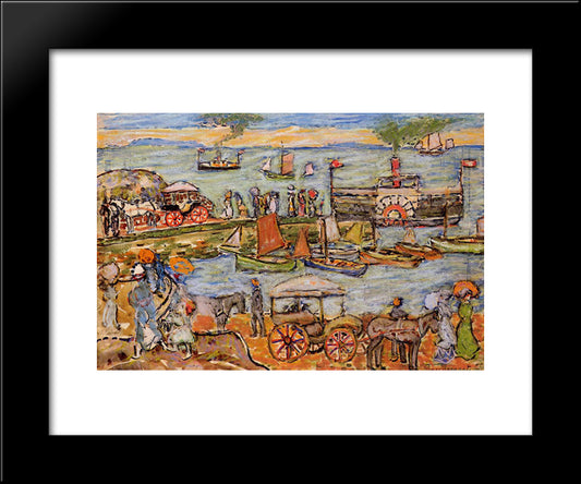Quai, Dinard 20x24 Black Modern Wood Framed Art Print Poster by Bassano, Jacopo