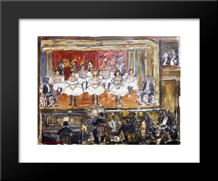 The End Men 20x24 Black Modern Wood Framed Art Print Poster by Prendergast, Maurice