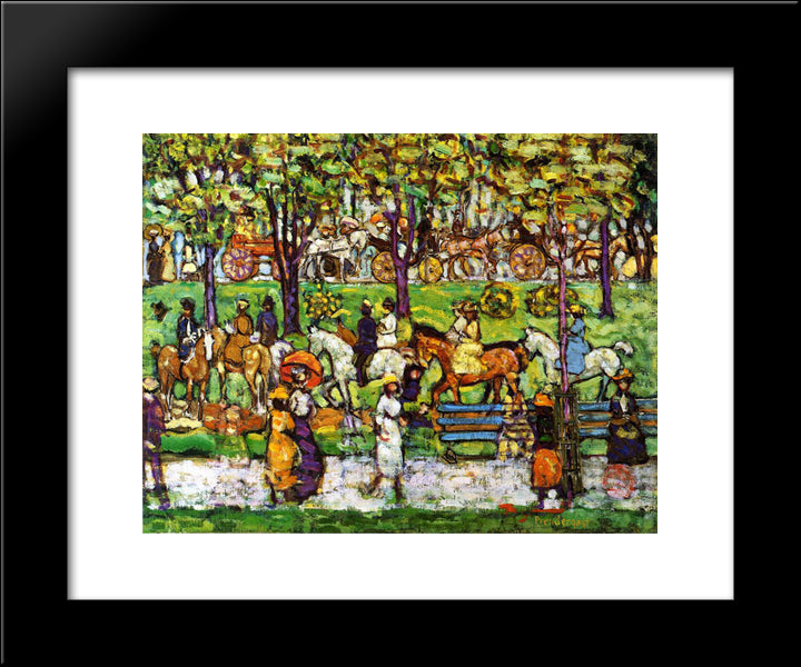 Central Park 20x24 Black Modern Wood Framed Art Print Poster by Prendergast, Maurice