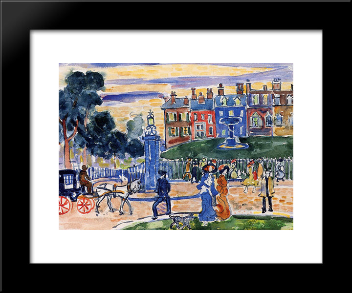 Edge Of The Park 20x24 Black Modern Wood Framed Art Print Poster by Prendergast, Maurice