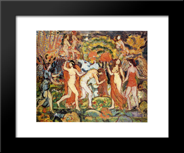 Fantasy 20x24 Black Modern Wood Framed Art Print Poster by Prendergast, Maurice