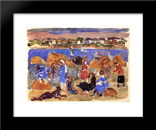 Gloucester, Fishermen S Houses 20x24 Black Modern Wood Framed Art Print Poster by Prendergast, Maurice