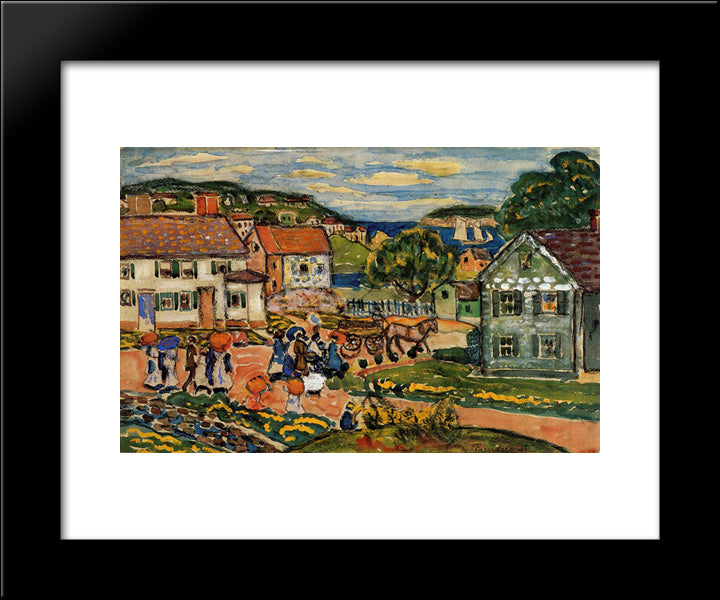 Marblehead 20x24 Black Modern Wood Framed Art Print Poster by Prendergast, Maurice