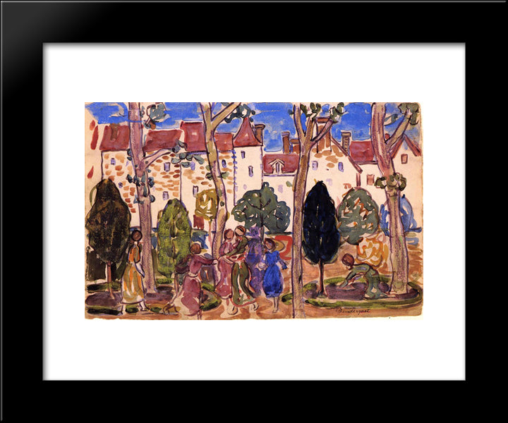 Naples 20x24 Black Modern Wood Framed Art Print Poster by Prendergast, Maurice