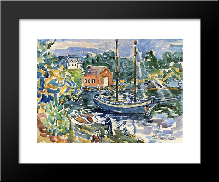 The Cove 20x24 Black Modern Wood Framed Art Print Poster by Prendergast, Maurice