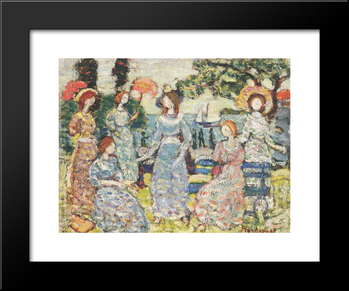 The Grove 20x24 Black Modern Wood Framed Art Print Poster by Prendergast, Maurice