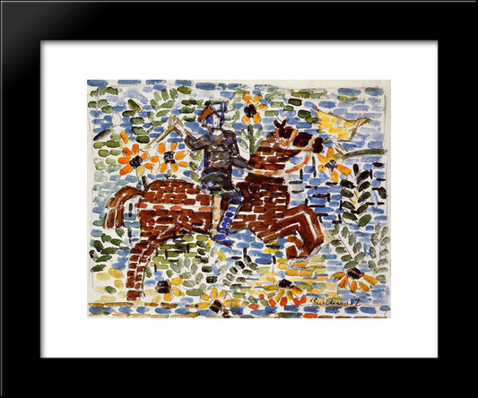 The Rider 20x24 Black Modern Wood Framed Art Print Poster by Prendergast, Maurice