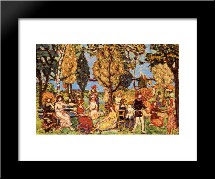 In The Park (Also Known As The Promenade) 20x24 Black Modern Wood Framed Art Print Poster by Prendergast, Maurice