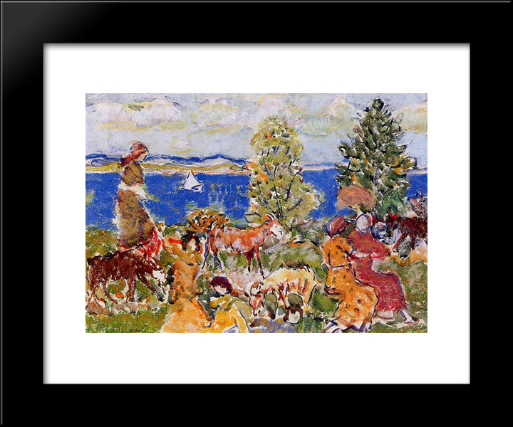 Summer Afternoon 20x24 Black Modern Wood Framed Art Print Poster by Prendergast, Maurice