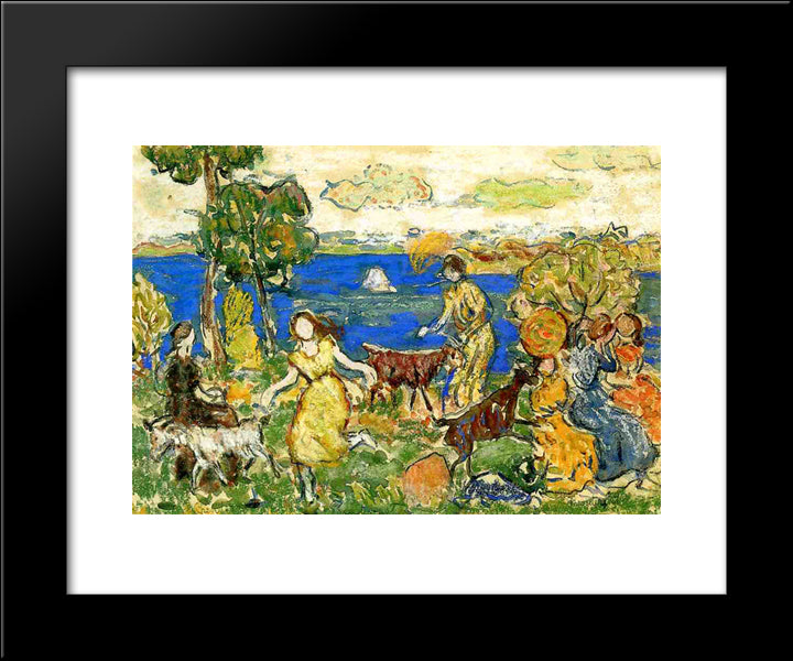 Summer Day (Also Known As St. Cloud) 20x24 Black Modern Wood Framed Art Print Poster by Prendergast, Maurice