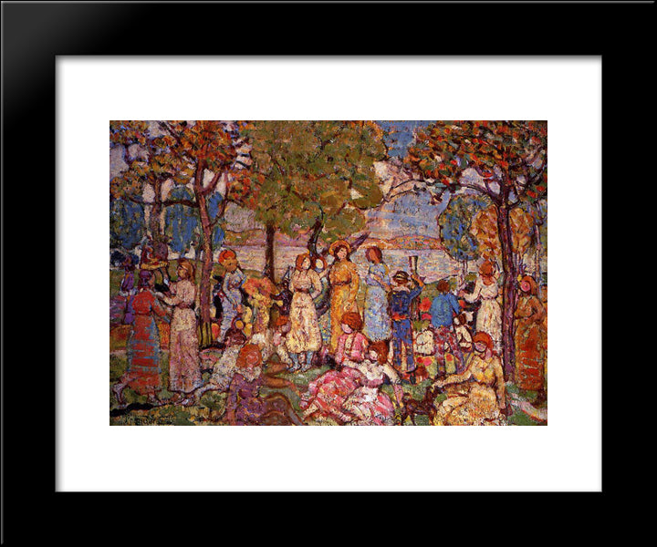 Holidays 20x24 Black Modern Wood Framed Art Print Poster by Prendergast, Maurice