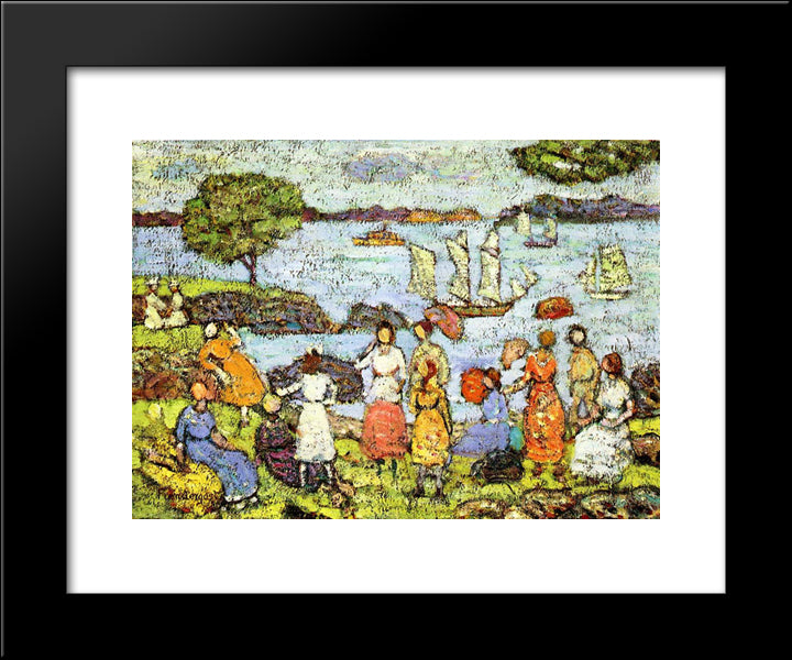 Late Afternoon, New England 20x24 Black Modern Wood Framed Art Print Poster by Prendergast, Maurice