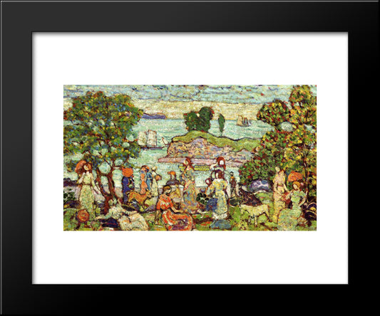 Outer Harbor 20x24 Black Modern Wood Framed Art Print Poster by Prendergast, Maurice