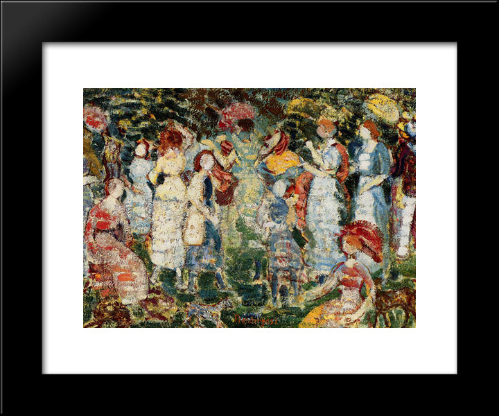 Picnic Grove 20x24 Black Modern Wood Framed Art Print Poster by Prendergast, Maurice