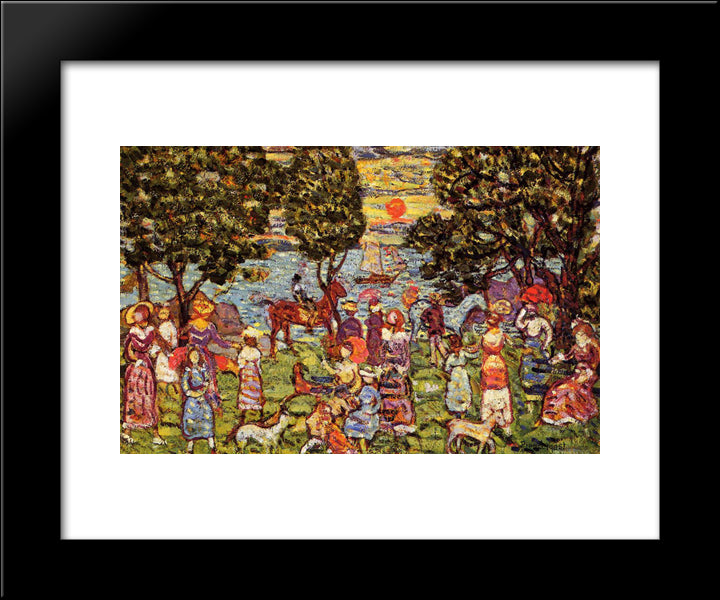 Sunset 20x24 Black Modern Wood Framed Art Print Poster by Prendergast, Maurice