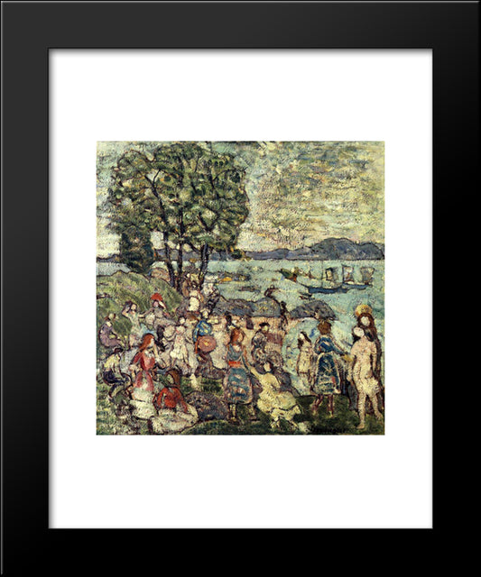 The Bathing Cove 20x24 Black Modern Wood Framed Art Print Poster by Prendergast, Maurice