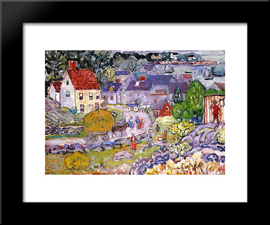 The Hay Cart 20x24 Black Modern Wood Framed Art Print Poster by Prendergast, Maurice