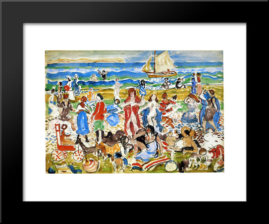 Bathers 20x24 Black Modern Wood Framed Art Print Poster by Prendergast, Maurice