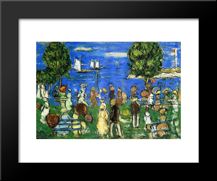 Promenade Salem 20x24 Black Modern Wood Framed Art Print Poster by Prendergast, Maurice