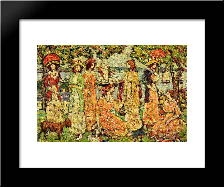 The Idlers 20x24 Black Modern Wood Framed Art Print Poster by Prendergast, Maurice