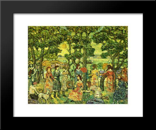 Landscape With Figures 20x24 Black Modern Wood Framed Art Print Poster by Prendergast, Maurice