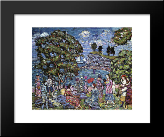 Cove With Figures 20x24 Black Modern Wood Framed Art Print Poster by Prendergast, Maurice