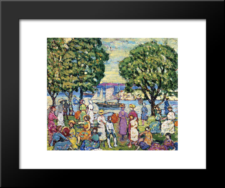 Gloucester Harbor 20x24 Black Modern Wood Framed Art Print Poster by Prendergast, Maurice