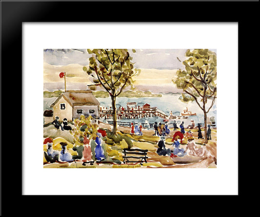 Landing Stage 20x24 Black Modern Wood Framed Art Print Poster by Prendergast, Maurice