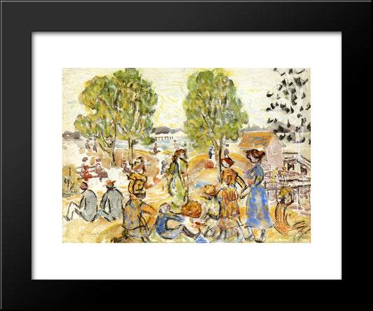 Picnic 20x24 Black Modern Wood Framed Art Print Poster by Prendergast, Maurice