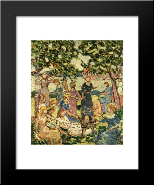 Picnic By The Inlet 20x24 Black Modern Wood Framed Art Print Poster by Prendergast, Maurice