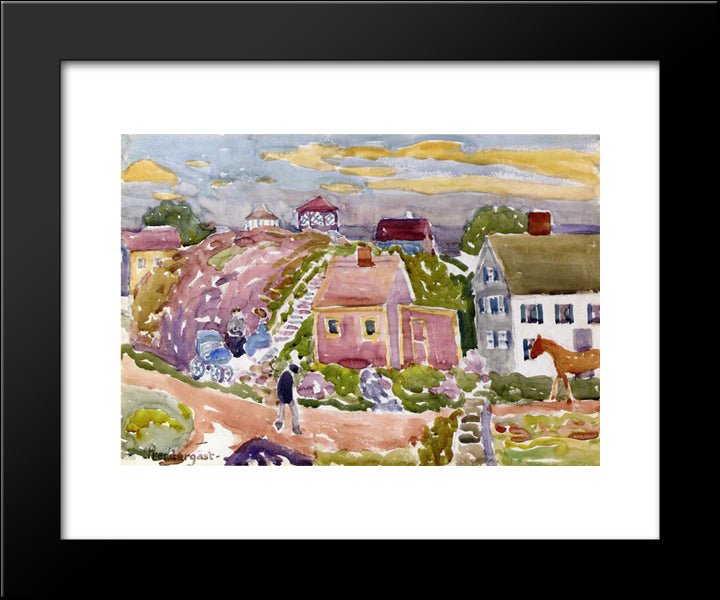 Rockport, Mass. 20x24 Black Modern Wood Framed Art Print Poster by Prendergast, Maurice