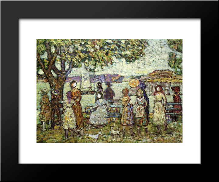 Seashore 20x24 Black Modern Wood Framed Art Print Poster by Prendergast, Maurice